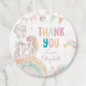 Magical Unicorn Rainbow Birthday Dank je Bedankjes Labels (Voorkant)