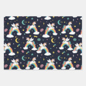 Magical Unicorn Rainbow Birthday Gift Wrap Set Inpakpapier Vel (Voorkant)