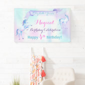 Magical Unicorn Rainbow Lavender Pink Turquoise Spandoek (Insitu)