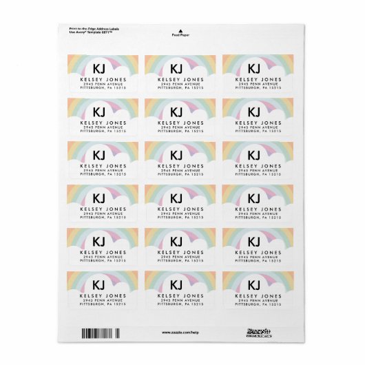MAGICAL UNICORN REGENBOOG CLOUD LABEL (Full Sheet)