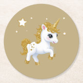 Magical Unicorn Ronde Kartonnen Onderzetter (Voorkant)