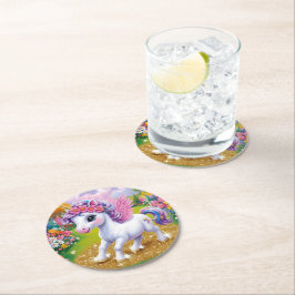 Magical Unicorn Ronde Kartonnen Onderzetter
