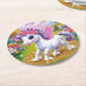 Magical Unicorn Ronde Kartonnen Onderzetter (Gebogen)