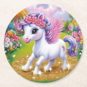 Magical Unicorn Ronde Kartonnen Onderzetter (Voorkant)