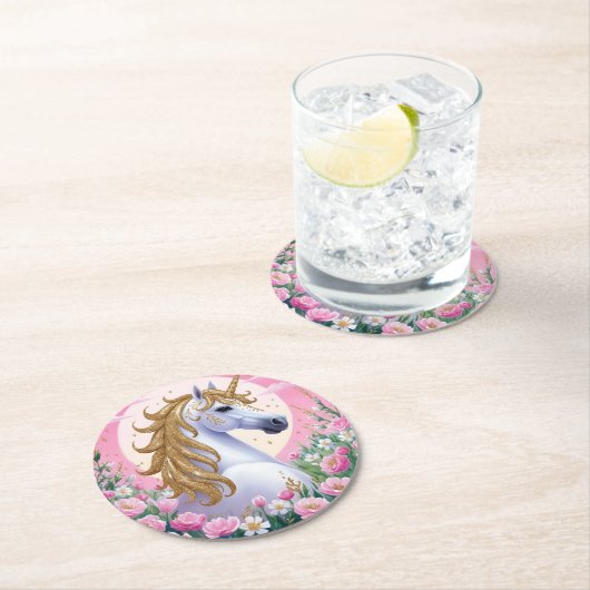 Magical Unicorn Ronde Kartonnen Onderzetter (Insitu)