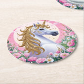 Magical Unicorn Ronde Kartonnen Onderzetter (Gebogen)