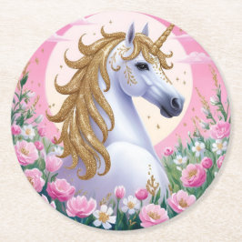 Magical Unicorn Ronde Kartonnen Onderzetter