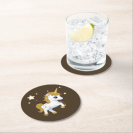 Magical Unicorn Ronde Kartonnen Onderzetter