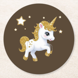 Magical Unicorn Ronde Kartonnen Onderzetter