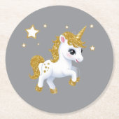 Magical Unicorn Ronde Kartonnen Onderzetter (Voorkant)
