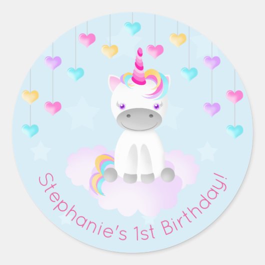 Magical Unicorn Ronde Sticker (Voorkant)