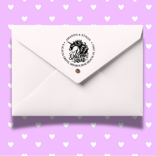 Magical Unicorn Squad Aangepast retouradres Zelfinktende Stempel