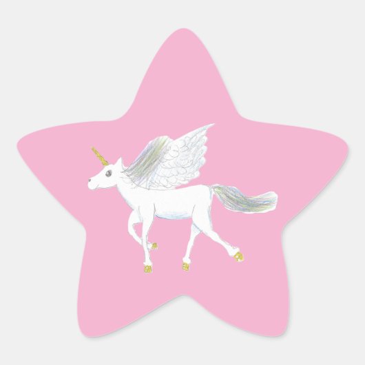 Magical Unicorn Star Sticker (Voorkant)