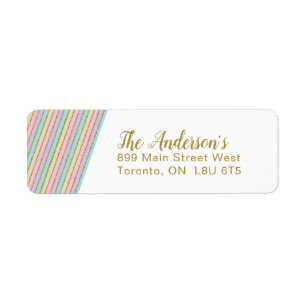 Magical Unicorn Stripes Return Address Labels