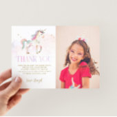 Magical Unicorn Thank You Card With Photo Kaart