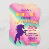 Magical Unicorn verjaardagsfeestje Kaart (Voorkant / Achterkant)