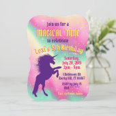 Magical Unicorn verjaardagsfeestje Kaart (Staand voorkant)