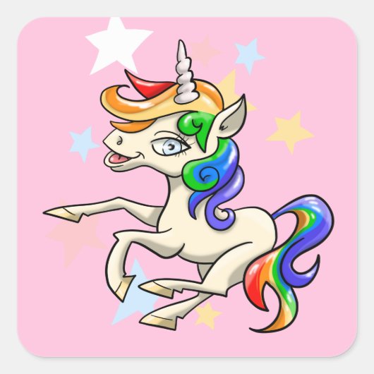 Magical Unicorn Vierkante Sticker (Voorkant)