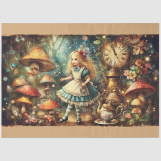 Magical Victorian Alice Fairytale Tissuepapier (Voorkant)