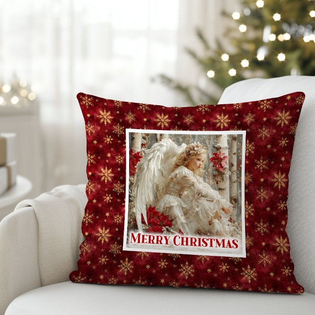 Magical Victorian Angel Christmas Gift Pillow Kussen (Magical Victorian Angel Christmas Gift Pillow)