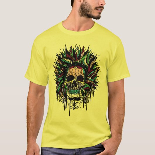 Magical Voodoo Skull Warrior T-shirt (Voorkant)