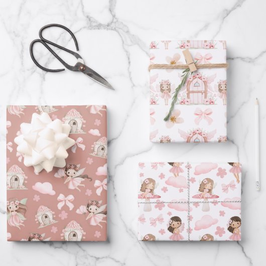 Magical Whimsical Cute Fairies Inpakpapier Vel (Voorkant)