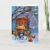 Magical Whimsical House and Friends Christmas Feestdagen Kaart (Voorkant)