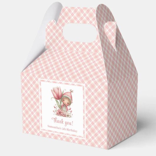 Magical Whimsy Pink Floral Girl Birthday Favor Box Bedankdoosjes