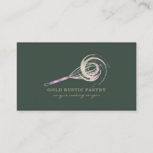 Magical Whisk Bakery Bling Pastry Chef sage green Visitekaartje