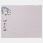 Magical White Gold Horn Unicorn  Fleece Deken (Voorkant (Horizontaal))