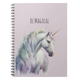 Magical White Gold Horn Unicorn  Notitieboek