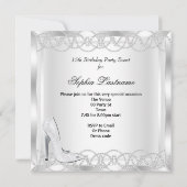 Magical White Silver Quinceanera High Hiel Shoes Kaart (Achterkant)