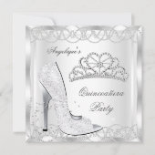 Magical White Silver Quinceanera High Hiel Shoes Kaart (Voorkant)