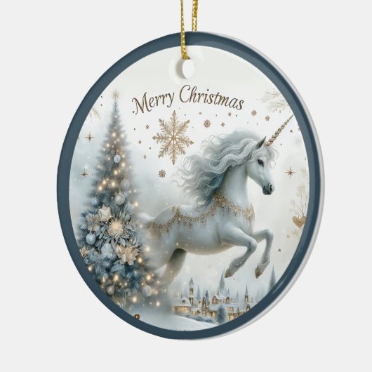 Magical White Unicorn Granddaughter Christmas Keramisch Ornament (Links)