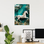 Magical White Unicorn Poster (Thuiskantoor)