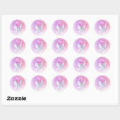 Magical white unicorn ronde sticker (Vel)