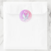 Magical white unicorn ronde sticker (Tas)