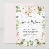 Magical White Winter Wonderland Blush Sweet 16 Kaart (Voorkant / Achterkant)