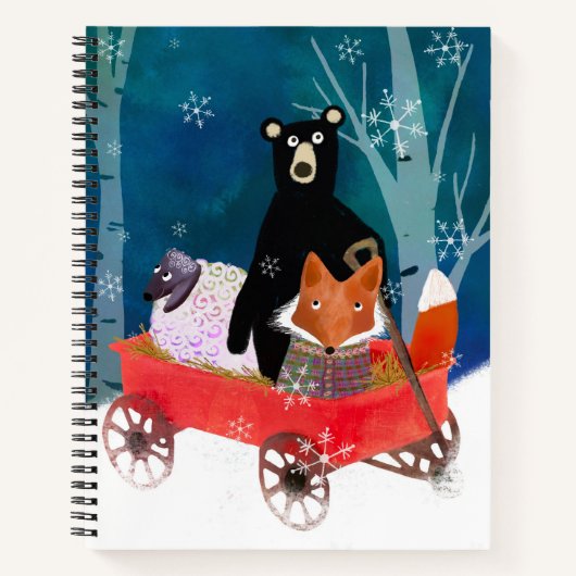 Magical Winter Animal Friends Sketch Notebook Notitieboek (Voorkant)
