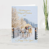 Magical Winter Carriage Ride Christmas Photo Card Kaart (Voorkant)