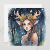 Magical Winter Faun Holiday Card Feestdagenkaart (Voorkant / Achterkant)