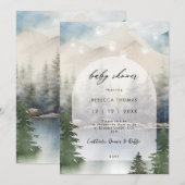 Magical Winter Forest baby shower Uitnodiging (Voorkant / Achterkant)