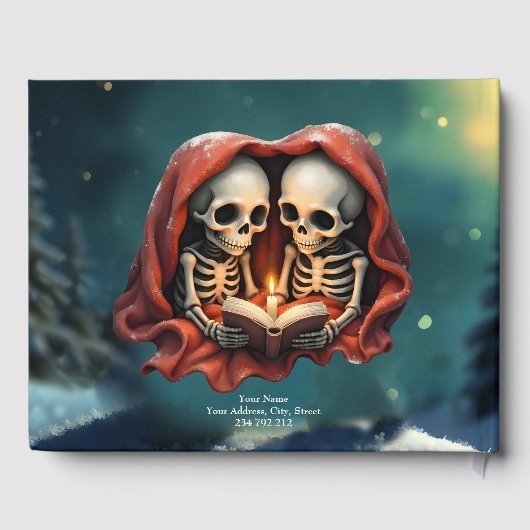 Magical winter moments, two skeletons  gastenboek (Achterkant)