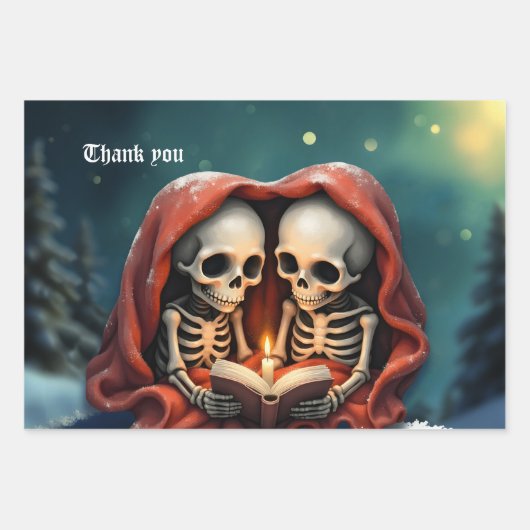 Magical winter moments, two skeletons inpakpapier vel (Voorkant)
