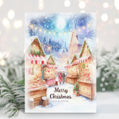 Magical Winter Night Christmas Market  Feestdagenkaart