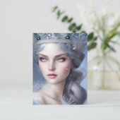 Magical Winter Queen Portrait Briefkaart (Staand voorkant)