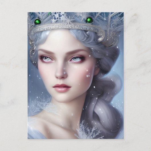 Magical Winter Queen Portrait Briefkaart (Voorkant)