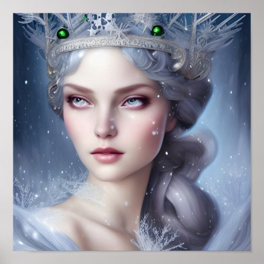 Magical Winter Queen Portrait Poster (Voorkant)