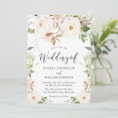 Magical Winter Spring Flowers Elegant Wedding Kaart (Staand voorkant)