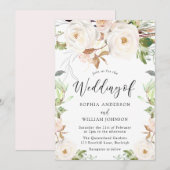 Magical Winter Spring Flowers Elegant Wedding Kaart (Voorkant / Achterkant)